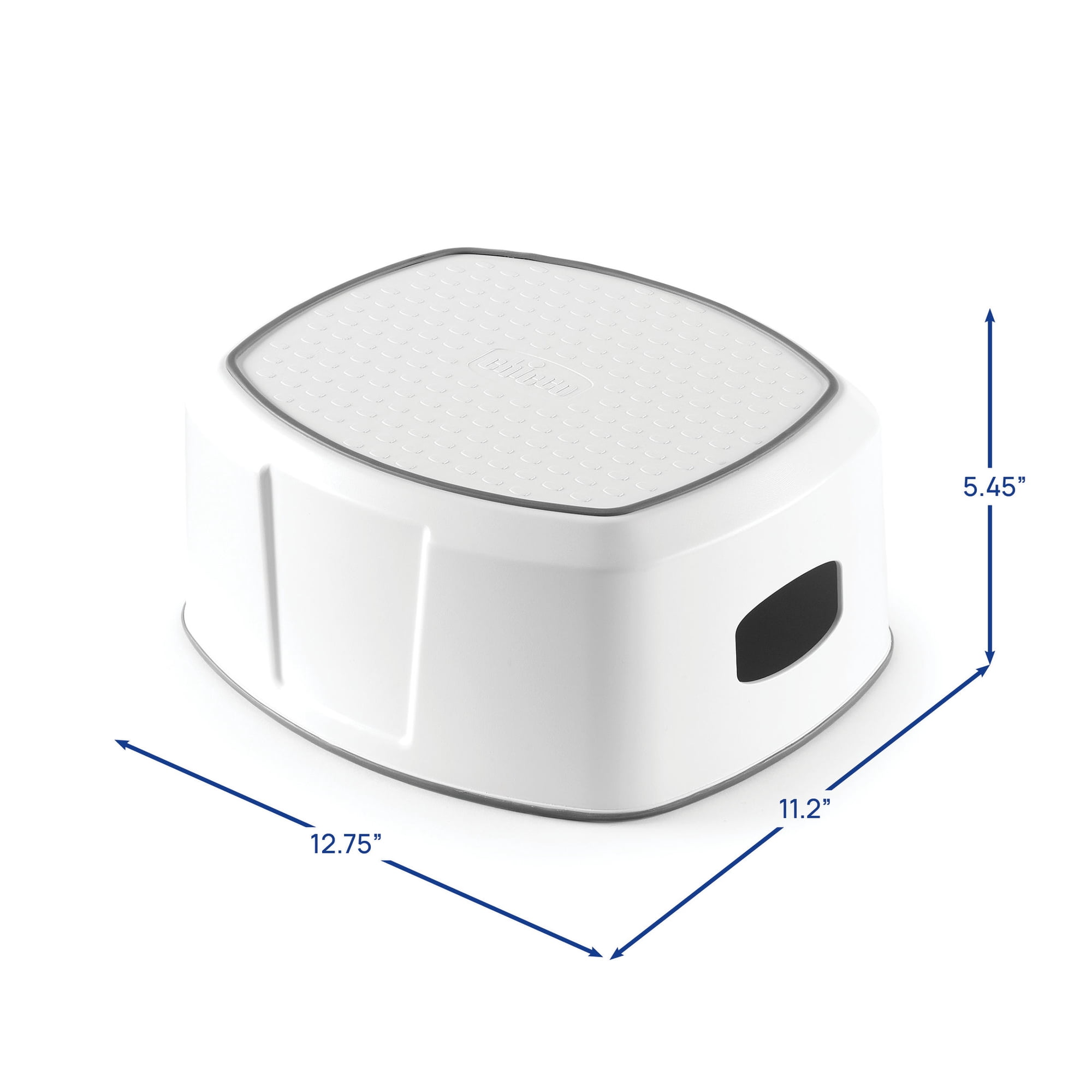 Chicco Single Step Stool for Toddlers with Grip-Texture Top and Anti-Slip Base - White