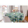 thumbnail image 1 of Floral Round Tablecloth, Water Lily Flowers and Leaves on Wetland Themed Background Colored in Cold Tones, Circle Table Cloth Cover for Dining Room Kitchen Decor, 60", Multicolor, by Ambesonne, 1 of 2