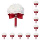 thumbnail image 1 of Ramo de boda Qarigey flores PE 10piezas Cinta roja vino, 1 of 6
