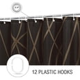 thumbnail image 6 of Abstract Striped Shower Curtain, Modern Minimalist Waterproof Fabric Shower Curtain Set with Hooks 72" x 72" - Brown, 6 of 6