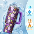thumbnail image 4 of Halloween Tumbler 30 oz with Handle and Straw Ghost Skeleton Pumpkin Tumbler Halloween Birthday Gifts Insulated Travel Bottle, 4 of 5