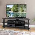 thumbnail image 4 of CorLiving Laguna Black Glass and Metal TV Stand with Open Shelves for TVs up to 65" - Contemporary TV Table and Stand TV, 4 of 6