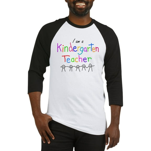 CafePress - Kindergarten Teacher Baseball Jersey - Cotton Baseball Jersey, 3/4 Raglan Sleeve Shirt