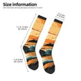 thumbnail image 2 of Gaeub Serene Ocean Sunset Printed Design Socks Stretchy High Tube Socks for Men Women Teens , Softball Soccer Socks for Hiking, Sport, 2 of 6