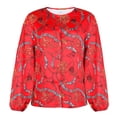 thumbnail image 4 of Pompotops Chemisier Mode Femme Col en V Imprimé Floral Manches Longues Ample, 4 of 6
