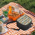 thumbnail image 4 of Uourmeti Sunflower Pattern Portable Design Kids Lunch Bag for Hiking Travel, Neat Stitching Kids Insulated Lunch Bag, 4 of 6