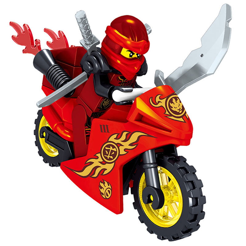 Minifigures Ninja Mini Figures FitsLego 8pcs Ninjago Motorcycle Set Toys 