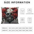 thumbnail image 6 of Acheng Valentine's Day Throw Pillow Covers Skull Roses Gothic Floral Heart Shaped Red Black Cozys Decorative Washable Bed Home Living Rooms Sofa Outside Square Pillow Covers Pack of 2 White, 6 of 6