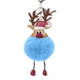 thumbnail image 2 of ERTUTUYI Christmas Ornaments Christmas Elk Personalized Diy Plush Cartoon Keychain Bag Plush Car Keychain Pendant Blue, 2 of 2