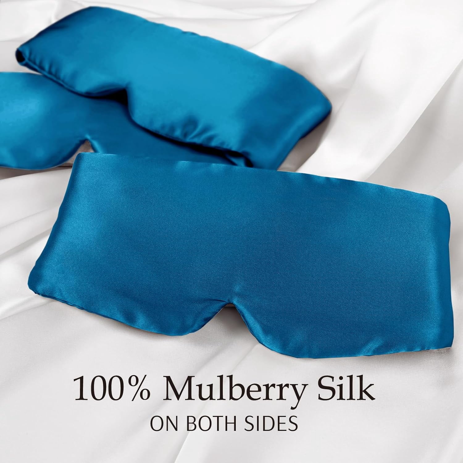 100% Mulberry Silk Sleep Mask Eye Mask for Man and Woman with Adjustable Headband, Full Size Large Sleep Mask & Blindfold for Total Blackout for All Night Sleep, Travel & Nap- Light Plum