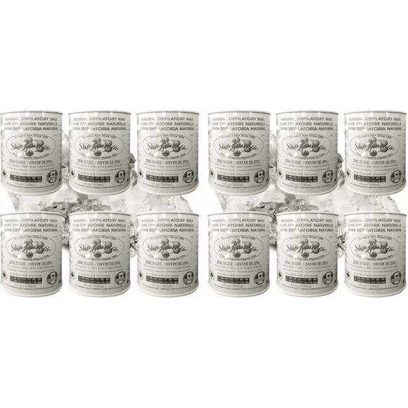 Sharonelle Soft Wax All Purpose Hair Removal Natural Depilatory Canned Wax for Sensitive Skin Canada-Made Melting Wax in Black color Canned Package (12PC, ZincOxide)