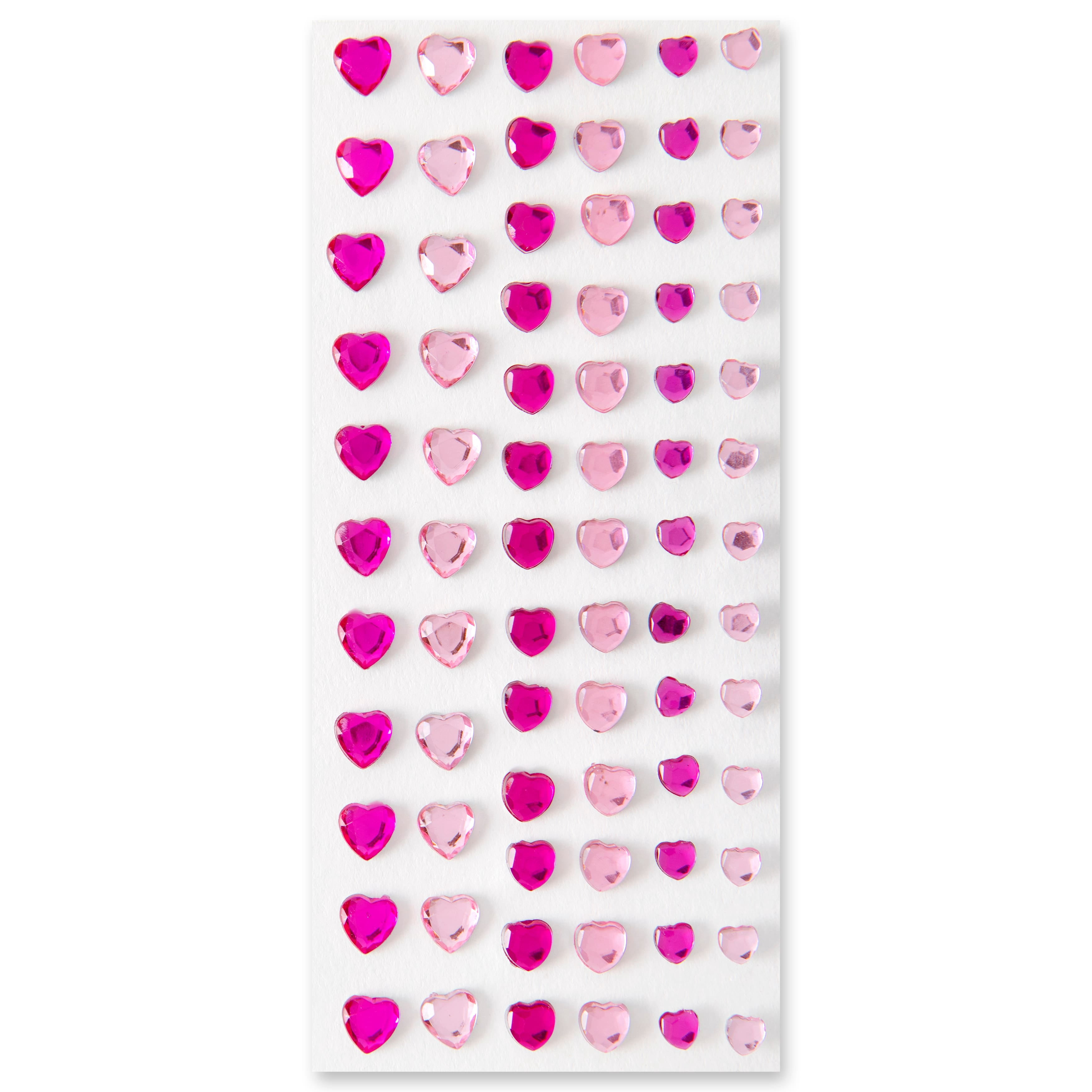 Recollections Pink Heart Rhinestone Stickers, 12 Packs: 74 ct. (888 total)