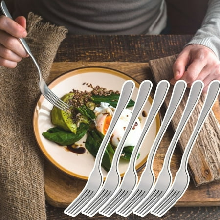 

YANXIAO Stainless Steel Fruit Fork Western Tableware With Long Handle Spoon Dessert Fork Silver 2023 As Shown - Surprised Gift