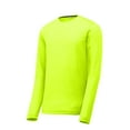 thumbnail image 3 of Sport Tek Adult Male Men Plain Long Sleeves T-Shirt Neon Yellow Large, 3 of 4
