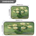 thumbnail image 3 of 2-Piece Kitchen Mat Set Non Slip Washable Floor Mats Decorative Rugs for Kitchen Sink Laundry White Roses in A Vase, 3 of 7