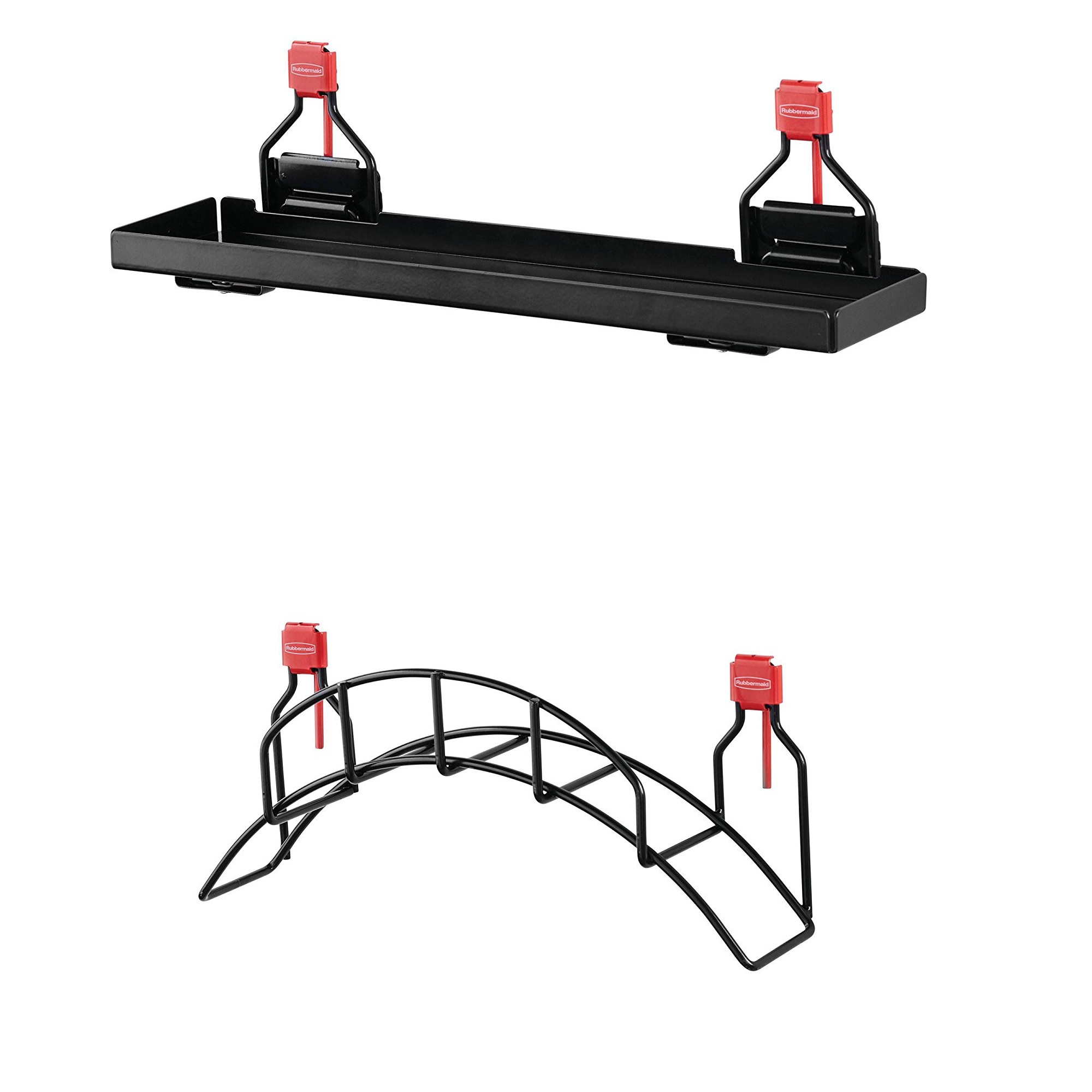 Rubbermaid Metal Shed Shelf & Space Saving Mounted Garden Hose Holder