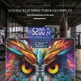 thumbnail image 3 of High Precision Body Weight Scale Smart Bathroom Scales with Large LCD Display(400lbs),Decorative for Bedroom-Colorful Owl Face With Glowing Eyes On Dark Background, 3 of 4