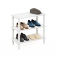 thumbnail image 3 of Pemberly Row Turn-N-Tube 26" 3-Tier Freestanding Shoe Rack Storage White, 3 of 6
