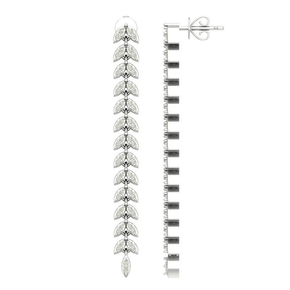 Sterling Silver Diamond Dangle Earrings (1/2 cttw, I-J Color, I2-I3 Clarity)
