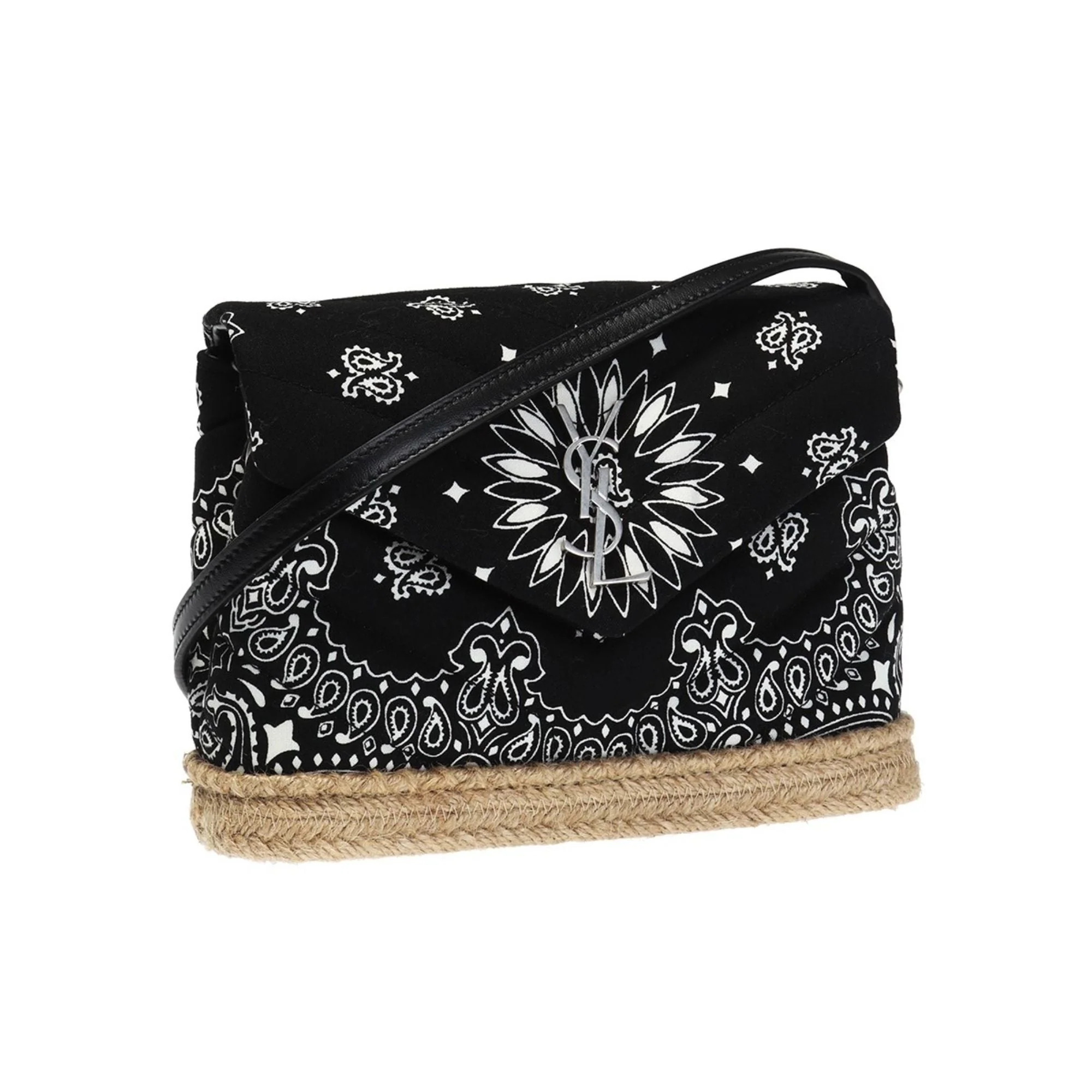 Saint Laurent Loulou Black Paisley Quilted Small Cross Body Bag 531045 - image 2 of 8