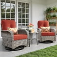 thumbnail image 2 of Ovios 3 Pieces Patio Furniture Set 2 Swivel Rocking Chairs Wicker Glider Chairs with Side Table for Backyard or Balcony, 2 of 8