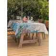 thumbnail image 3 of Outdoor Tablecloth with Umbrella Hole for Patio/Picnic/Party/Camping, Teal Sea Turtle Waterproof Table Cloth Rectangle Table Cover Washable, Coastal Summer Beach Coral Seaweed Vintage (60"x 120"), 3 of 8