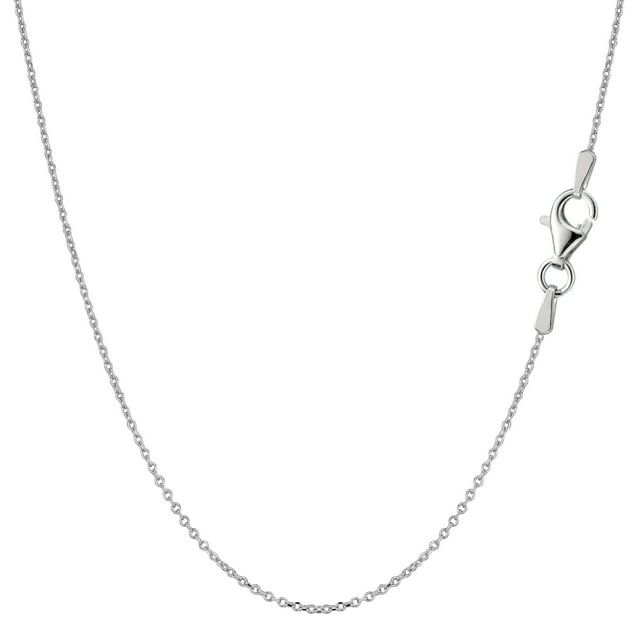 Sterling Silver Rhodium Plated Cable Chain Necklace, 0.8mm, 18"