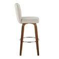 thumbnail image 5 of Henry 30" Fixed-Height Barstool Set of 2, Bar Stools Swivel, Bar Chairs, Swivel Bar Stools Set of 2 with Back, Bar Stools for Kitchen Island (Beige Fabric), 5 of 6