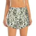 thumbnail image 2 of Goofa Skull with Cash Printed Women 2 in 1 Running Shorts,Quick Dry Athletic Workout Shorts,High Waisted Athletic Shorts with Liner Pockets-Small, 2 of 9