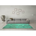 thumbnail image 3 of Ahgly Company Machine Washable Indoor Square Persian Turquoise Blue Traditional Area Rugs, 6' Square, 3 of 4