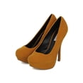 thumbnail image 5 of Qupid Onyx-01X New Women Nubuck Round Toe Platform Stiletto Pump, 5 of 6