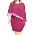 thumbnail image 2 of Yuzhih Plus Size Dresses for Curvy Women Sleeveless Crewneck Asymmetrical Dress Cold Shoulder Sequin Wedding Guest Dress, 2 of 7