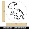 thumbnail image 2 of Baby Nursery Parasaurolophus Dinosaur Self-Inking Rubber Stamp Ink Stamper - Pink Ink - Mini 1/2 Inch, 2 of 7