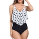 thumbnail image 1 of TFixol Traje de baño de una pieza para mujer con cuello en V profundo y drapeado floral, 1 of 6