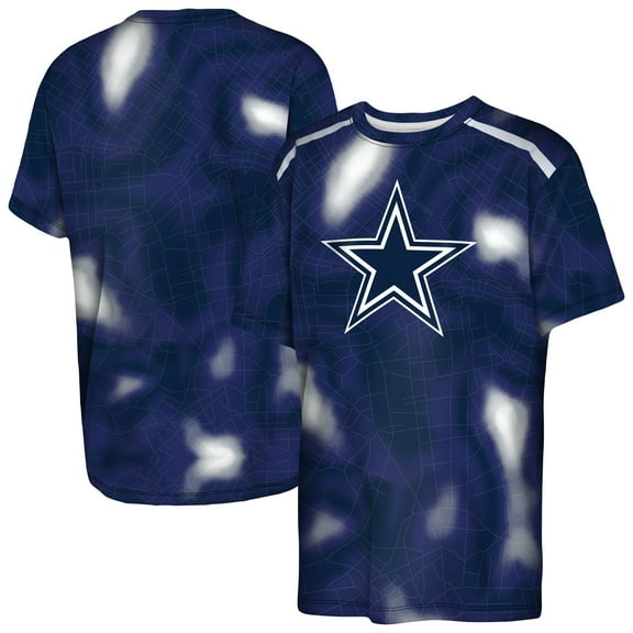 Youth Outerstuff Navy Dallas Cowboys End Zone Dri-Tek T-Shirt