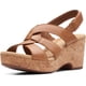 thumbnail image 1 of Sandalia Cuña de Playa Giselle para Mujer Clarks, Cuero Marrón, Talla 7.5 Ancha, 1 of 7