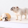 thumbnail image 3 of FELTECHELECTR Figura de bulldog de 2 piezas, figura de perro mascota, simulación de animales, adorno para el hogar, la oficina y el jardín., 3 of 5