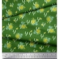 thumbnail image 2 of Soimoi Green Cotton Poplin Fabric Leaves & Floral Print Sewing Fabric Yard 56 Inch Wide, 2 of 3