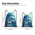 thumbnail image 2 of Sikiie Abstract Blue Skull Drawstring Backpack Drawstring Bags, Draw String Back Bag for Sports, Gym, Travel, Swimming, Beach-Small, 2 of 6
