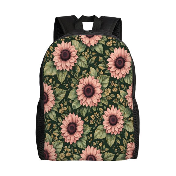 Summer Garden Sunflower Floral Backpack Full Front Print Travel Laptop Bag for Men and Women