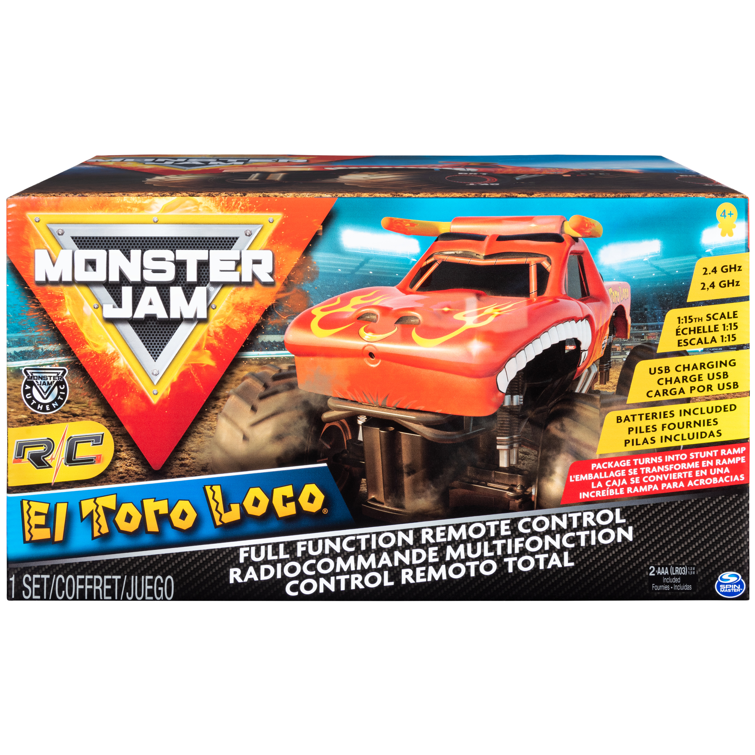 Monster Jam, Official El Toro Loco Remote Control Monster Truck, 1:15 Scale, 2.4 GHz - image 3 of 9