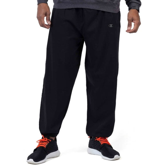 CHAMPION Mens Black Drawstring, Athletic Fit Cotton Blend Sweatpants 2XL Tall
