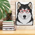 thumbnail image 3 of Epic Graffiti 'Alaskan Malamute Wearing Hipster Glasses' by Olga and Alexey Drozdov, Canvas Wall Art, 12"x16", 3 of 8