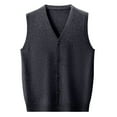thumbnail image 4 of uikmnh Vests for Men's Knit V-Neck Sweater Vest Slim Fit Button Up Cardigan for Layering Business Casual and formal Attire Versatile All Season Wear Size:2XL, 4 of 5