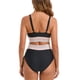 thumbnail image 4 of Traje de Baño de Cintura Alta de las Mujeres V-Cuello Ajuste de Cordón Ajustado Junta Dividida Conjunto para la Playa Piscina Verano, 4 of 9