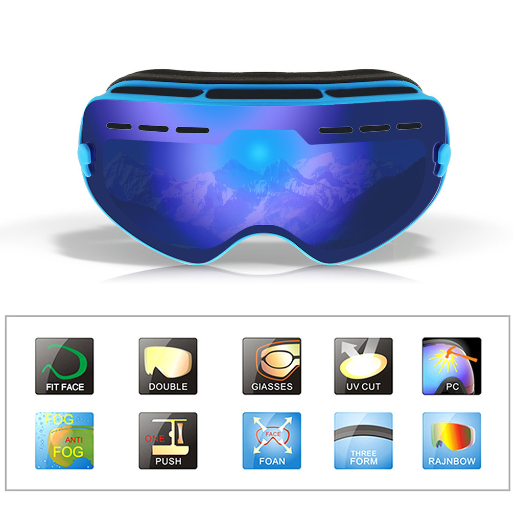 OUTAD Children Ski Goggles, Durable Snow Ski Goggles Double Lens Anti-fog Windproof Mask Glasses by