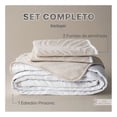 thumbnail image 3 of Edredón Ligero Real Textil + 2 Fundas de Almohada, Juego de Colcha King Size, Color Blanco/Beige, 3 of 9