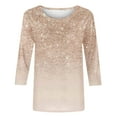 thumbnail image 5 of Enjoytime Blouses for Women Casual Oversized 3/4 Sleeve Tops for Women Sequin Printed Crewneck Pullover Loose Fit Shirts, 5 of 5