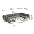 thumbnail image 3 of Gannon Outdoor 8 Piece Aluminum Sectional Sofa Set with Coffee Table, Silver, Khaki, 3 of 10