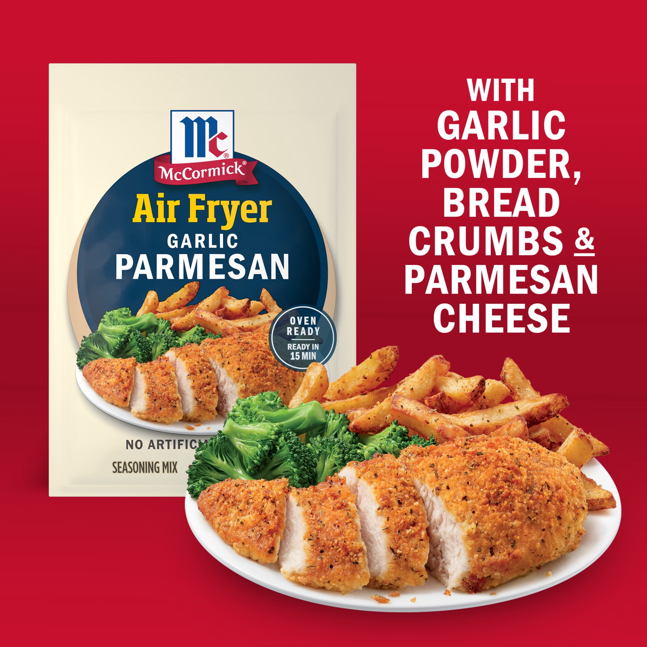 (2 pack) McCormick Air Fryer Garlic Parmesan Seasoning Mix, 1.25 oz Packet